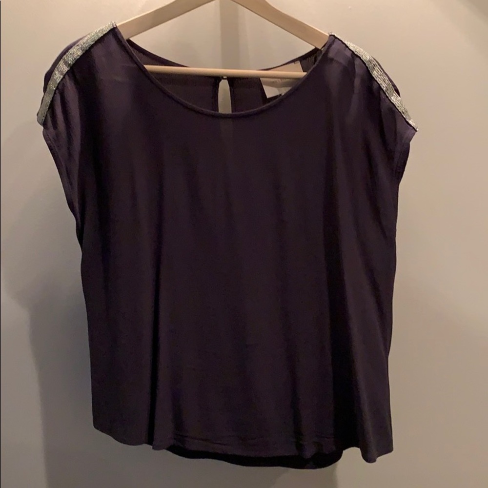 Charcoal grey blouse in medium petite